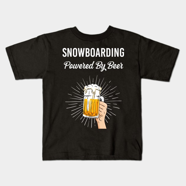 Beer Snowboarding Kids T-Shirt by Happy Life